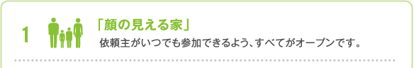 「顔の見える家」依頼主がいつでも参加できるよう、すべてがオープンです。